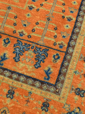 Kovra Hand-Knotted Wool & Bamboo Silk Persian Rug - Orange