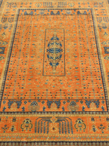 Kovra Hand-Knotted Wool & Bamboo Silk Rug - Orange