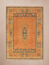 Kovra Hand-Knotted Wool & Bamboo Silk Rug - Orange