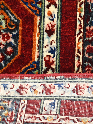 Roven Hand-Knotted Wool & Bamboo Silk Persian Rug - Burgundy