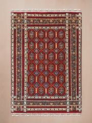 Roven Hand-Knotted Wool & Bamboo Silk Persian Rug - Burgundy