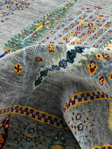 Alven Hand-Knotted Wool & Bamboo Silk Rug - Alloy Grey