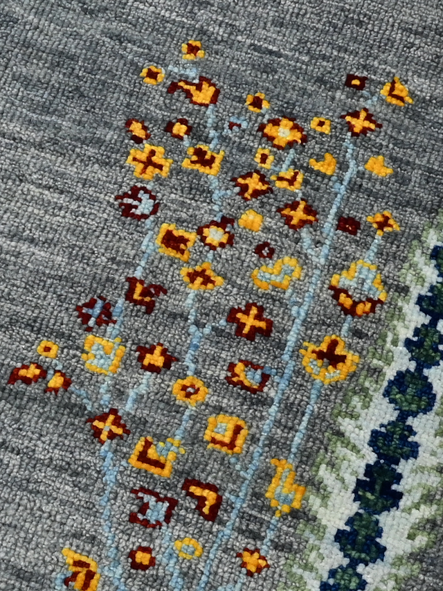 Alven Hand-Knotted Wool & Bamboo Silk Rug - Alloy Grey