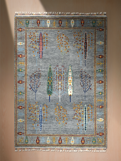 Alven Hand-Knotted Wool & Bamboo Silk Rug - Alloy Grey
