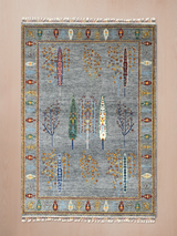 Alven Hand-Knotted Wool & Bamboo Silk Rug - Alloy Grey