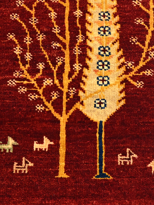 Tavik Hand-Knotted Wool & Bamboo Silk Persian Rug - Burgundy