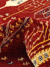 Tavik Hand-Knotted Wool & Bamboo Silk Rug - Burgundy