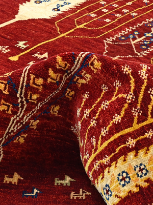 Tavik Hand-Knotted Wool & Bamboo Silk Persian Rug - Burgundy