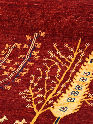 Tavik Hand-Knotted Wool & Bamboo Silk Persian Rug - Burgundy