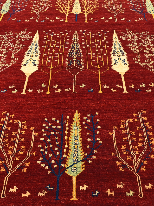 Tavik Hand-Knotted Wool & Bamboo Silk Rug - Burgundy