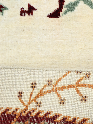 Tavik Hand-Knotted Wool & Bamboo Silk Persian Rug - Cream
