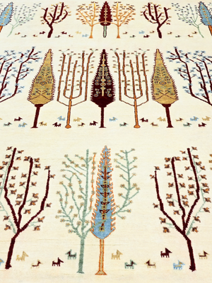 Tavik Hand-Knotted Wool & Bamboo Silk Persian Rug - Cream