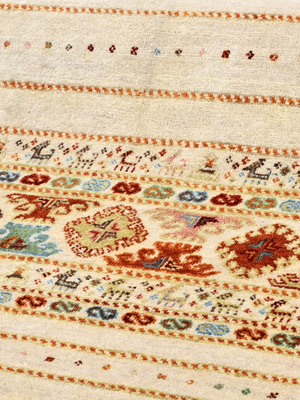 Varek Hand-Knotted Wool & Bamboo Silk Persian Rug - Almond