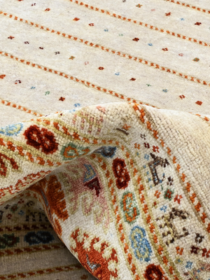 Varek Hand-Knotted Wool & Bamboo Silk Persian Rug - Almond