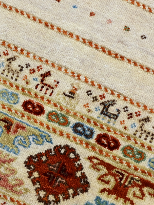 Varek Hand-Knotted Wool & Bamboo Silk Persian Rug - Almond