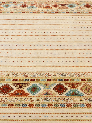 Varek Hand-Knotted Wool & Bamboo Silk Persian Rug - Almond
