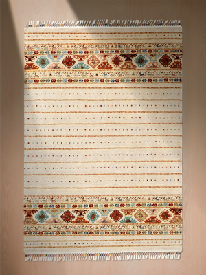 Varek Hand-Knotted Wool & Bamboo Silk Persian Rug - Almond