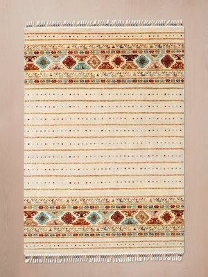 Varek Hand-Knotted Wool & Bamboo Silk Persian Rug - Almond