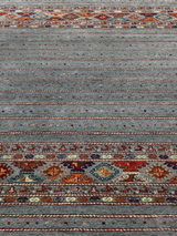 Varek Hand-Knotted Wool & Bamboo Silk Rug - Alloy Grey