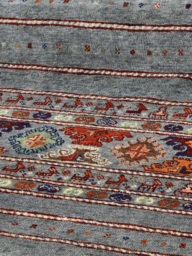 Varek Hand-Knotted Wool & Bamboo Silk Rug - Alloy Grey