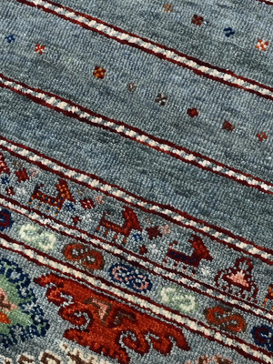Varek Hand-Knotted Wool & Bamboo Silk Persian Rug - Alloy Grey