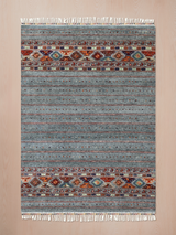 Varek Hand-Knotted Wool & Bamboo Silk Rug - Alloy Grey