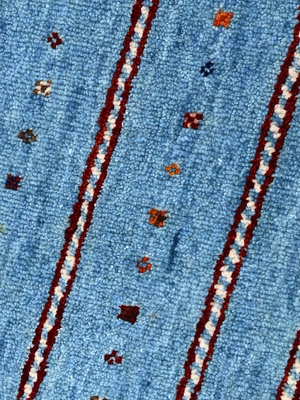 Varek Hand-Knotted Wool & Bamboo Silk Persian Rug - Blue