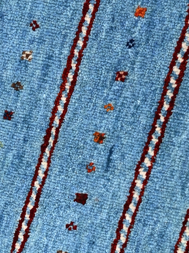 Varek Hand-Knotted Wool & Bamboo Silk Rug - Blue