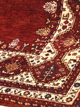 Darev Hand-Knotted Wool & Bamboo Silk Rug - Burgundy