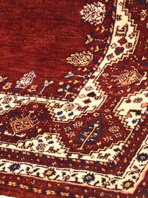 Darev Hand-Knotted Wool & Bamboo Silk Persian Rug - Burgundy