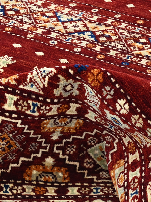 Rovik Hand-Knotted Wool & Bamboo Silk Persian Rug - Burgundy
