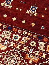 Rovik Hand-Knotted Wool & Bamboo Silk Rug - Burgundy