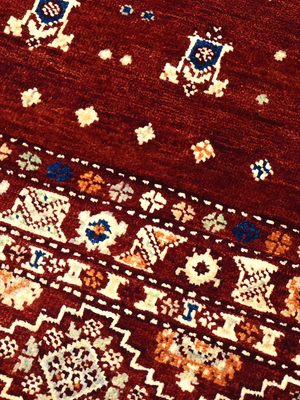 Rovik Hand-Knotted Wool & Bamboo Silk Persian Rug - Burgundy