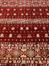Rovik Hand-Knotted Wool & Bamboo Silk Rug - Burgundy