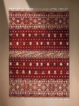 Rovik Hand-Knotted Wool & Bamboo Silk Rug - Burgundy