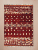 Rovik Hand-Knotted Wool & Bamboo Silk Rug - Burgundy
