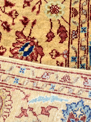 Selra Hand-Knotted Wool & Bamboo Silk Persian Rug - Sand