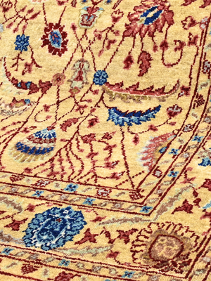 Selra Hand-Knotted Wool & Bamboo Silk Persian Rug - Sand
