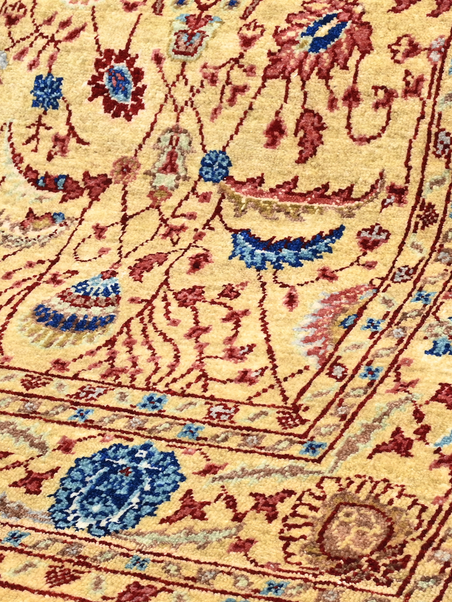Selra Hand-Knotted Wool & Bamboo Silk Rug - Sand