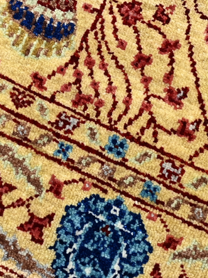 Selra Hand-Knotted Wool & Bamboo Silk Persian Rug - Sand