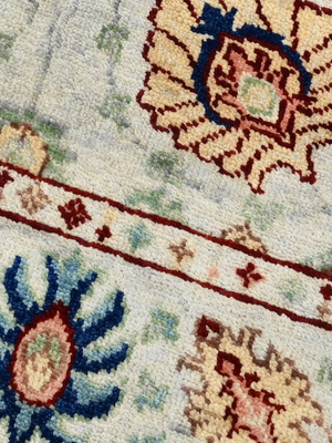 Selra Hand-Knotted Wool & Bamboo Silk Persian Rug - Grey