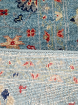 Selra Hand-Knotted Wool & Bamboo Silk Rug - Blue