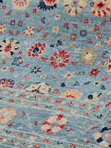 Selra Hand-Knotted Wool & Bamboo Silk Rug - Blue