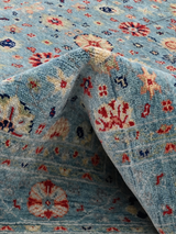 Selra Hand-Knotted Wool & Bamboo Silk Rug - Blue