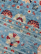 Selra Hand-Knotted Wool & Bamboo Silk Rug - Blue