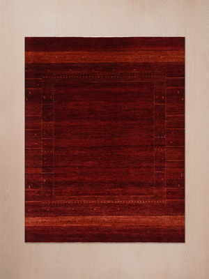 Ravik Hand-Knotted Wool Rug - Burgundy
