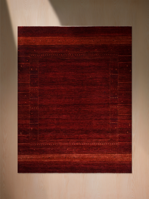 Ravik Hand-Knotted Wool Rug - Burgundy