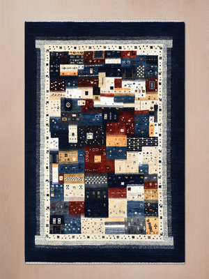 Bavar Hand-Knotted Wool Rug – Multi (Blue Ground)