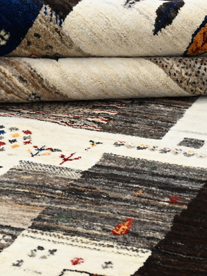 Selim Hand-Knotted Wool Rug – Multi (Blue & Charcoal)