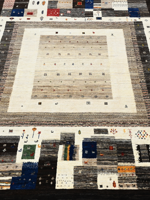 Selim Hand-Knotted Wool Rug – Multi (Blue & Charcoal)